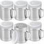 10Oz Stainless Steel Salt Pepper Dredge Shakers - with Plastic Cap - with Handle