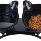 Pantula anti Vomiting Cat Bowls, Elevated Plastic Cat Food Bowl, Tilted 15° Rais