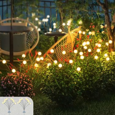 2 Packs Upgraded Solar Swaying Light 8 Leds Solar Garden Lights Outdoor Waterpro