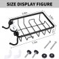 Sponge Holder for Kitchen Sink with Hooks Stainless Steel Detachable Hanging Fau