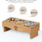 Elevated Cat Food Bowls Raised Pet Food Water Bowl Set, 3 Stainless Pet Dishes B