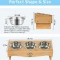 Elevated Cat Food Bowls Raised Pet Food Water Bowl Set, 3 Stainless Pet Dishes B