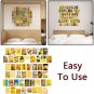 50 Pcs Yellow Wall Collage Kit Scenery Food Photo Collage Postcard Aesthetic Pos