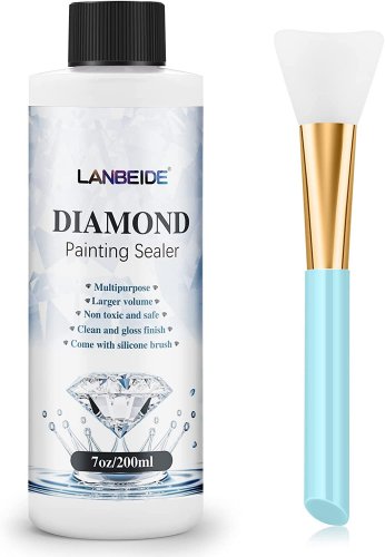 Updated Diamond Painting Sealer 200ML with Silicone Brush, 5D Diamond Painting G