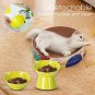 Detachable Elevated Cat Bowls, 15&Acirc;&deg; Tilted Raised Cat Food Bowl Anti-Vomiting,Whi