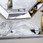 Polystone Leopard Bejeweled Sculpture, 23" X 5" X 6", Silver