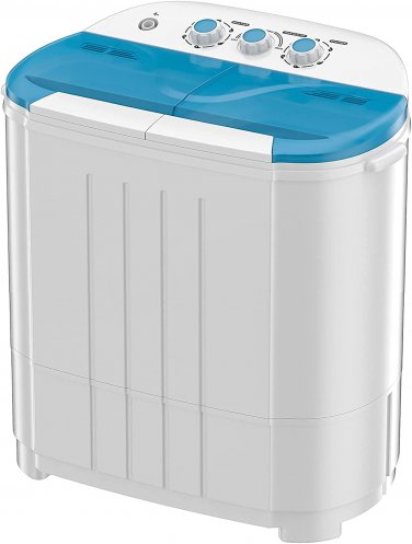 Portable Washing Machine, 14Lbs Mini Twin Tub Washer Compact Laundry Machine wit
