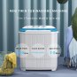 Portable Washing Machine, 14Lbs Mini Twin Tub Washer Compact Laundry Machine wit