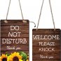 Do Not Disturb Door Hanger Sign,Wooden Double-Sided Printing Sunflowers Office D