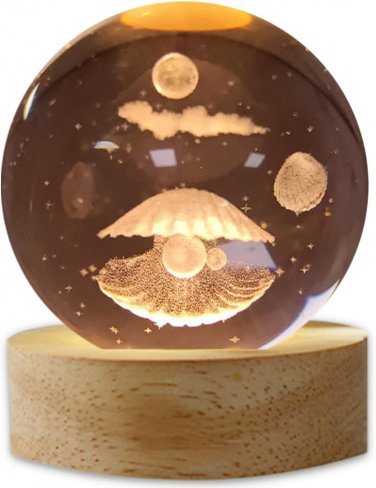 Seashell D&Atilde;&copy;cor with Pearl 3D Night Lamp Gifts, Small Shell Ocean Decor for Teens