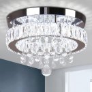 FRIXCHUR Modern Crystal Chandeliers Flush Mount Crystal Ceiling Light LED Raindr