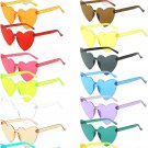 16 Pairs Heart Shaped Rimless Sunglasses Frameless Heart Sunglasses Transparent