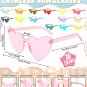 16 Pairs Heart Shaped Rimless Sunglasses Frameless Heart Sunglasses Transparent