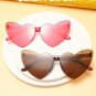 16 Pairs Heart Shaped Rimless Sunglasses Frameless Heart Sunglasses Transparent