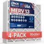 BNX Trufilter 20X20X1 Air Filter MERV 13 (4-Pack) - MADE in USA - Electrostatic