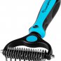 Dog and Cat Dematting Deshedding Brush Tool - Double Sided Undercoat Rake Sheddi