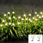 2PCS 10 Head Solar Powered Firefly Lights, 10 LED Outdoor Waterproof Solar Starb