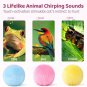 Chirping Cat Toys Balls with Silvervine Catnip, Upgraded, 3 Pack Fluffy Interact