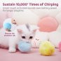 Chirping Cat Toys Balls with Silvervine Catnip, Upgraded, 3 Pack Fluffy Interact