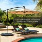 4-Piece 158Lb Capacity Cantilever Offset Patio Umbrella Circular Base Stand W/Ca