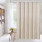 Beige Shower Curtain Liner Set with Plastic Hooks, Cream Fabric Shower Curtain L