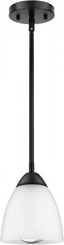 Pendant Light Fixtures, 42 Inch Adjustable Vintage Hanging Lamp, Matte White Gla