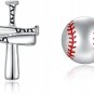 Baseball Stud Earrings for Women - Sterling Silver Softball Earring Cross Ball E