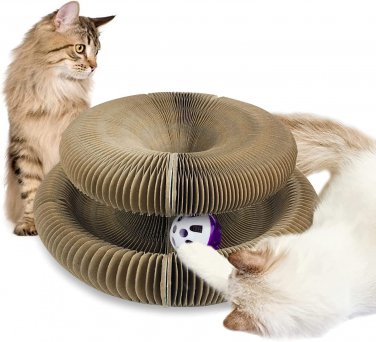 2022 New Folding Cat Scratch Board - Comes with Toy Kring Ball, Cat Grinding Cat