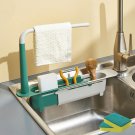 Updated Telescopic Sink Storage Rack Holder with 2 Sponge, Adjustable Telescopic