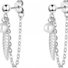 925 Sterling Silver Earrings for Women Small Earrings Retro Earrings (Feather Ta