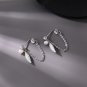 925 Sterling Silver Earrings for Women Small Earrings Retro Earrings (Feather Ta