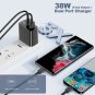 Type C Charger, Dual Port 38W USB Wall Plug Super Fast Charging Block & 6Ft Andr