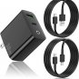 Type C Charger, Dual Port 38W USB Wall Plug Super Fast Charging Block & 6Ft Andr