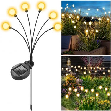 Solar Garden Lights Outdoor, Solar Swaying Light for Outside, 6 Led Waterproof F