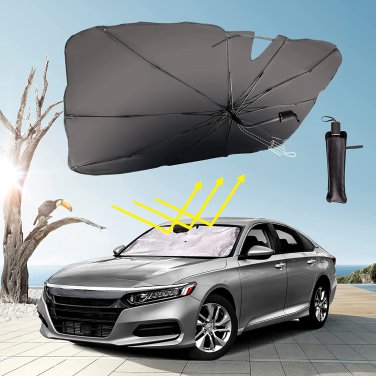 Car Sun Shade Windshield, Brella Shield Car Sunshades  Heat UV Reflecting Car Um