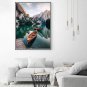 5D Diamond Painting Kits Lake, DIY Paint with Diamond Art Small Boat Mountain Sc