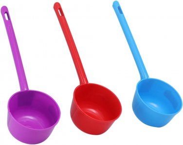 Plastic Ladle 10 Inch Plastic Water Ladle, 3Pcs Long Handle Water Ladle, Bathroo