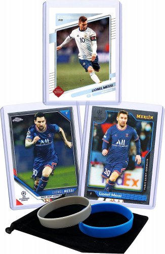Lionel Messi (3) Assorted Soccer Cards Gift Pack