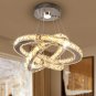 Diisunbihuo LED Chandeliers Modern Crystal 3 Rings Ceiling Lighting Fixture Adju