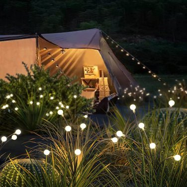 Solar Garden Firefly Lights Outdoor: Starburst Swaying LED Solar Decorative Ligh