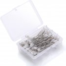 100PCS Corsage Boutonniere Pins Teardrop Pearl Head Pins White Straight Head Pin