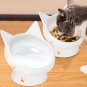 Cat Bowls, Ceramic Cat Food and Water Bowl Set anti Vomiting, Tilted Elevated Bo