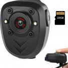 Mini Body Camera Video Recorder, Wearable Police Body Cam with Night Vision, Bui