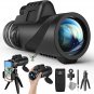 80X100 Monocular Telescope, HD Monocular for Adults with Smartphone Adapter & T