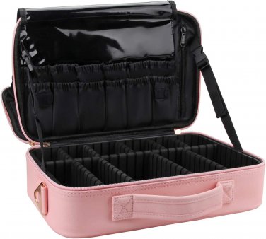 Makeup Bag Travel Makeup Train Case 13.8 Inches Large Cosmetic Case Professional