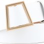 Faux Leather Square Belts for Women'S for Dresses Jeans Pants, White
