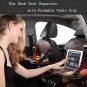 Car Back Seat Organizer with Foldable Table Tray, PU Leather Backseat Organizer