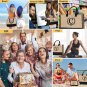 Initial Jute Tote Bag with Makeup Bag, Beach Bag with Zipper Shoulder Strap, Sui