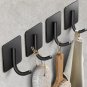 Adhesive Hooks, Towel Hooks Wall Hooks for Hangingï¼Black Stick on Hooksï¼Adhesive