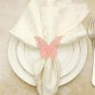 100 Pcs Pink Laser Hollow Paper Butterfly Napkin Rings Mirror Reflective Paper B